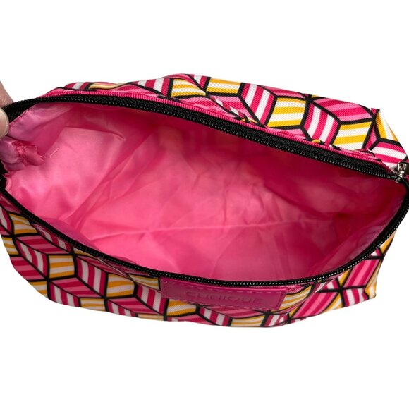 Clinique Make Up Bag Pink Orange Excellent Condition - Picture 8 of 10